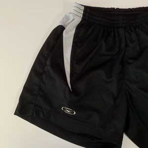 black athletic shorts